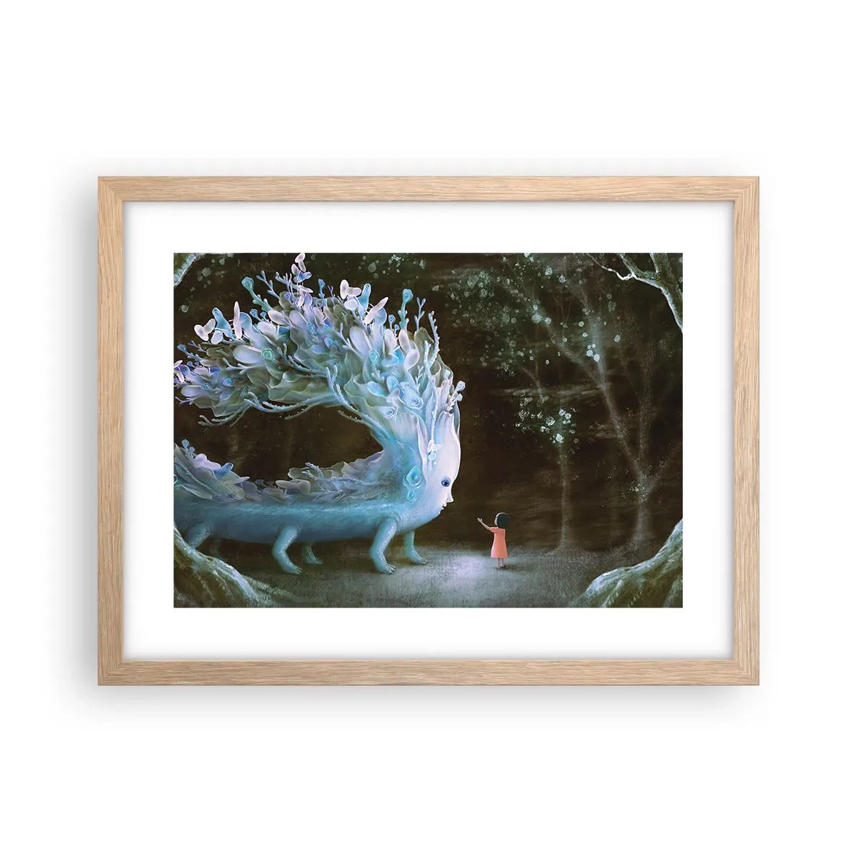 Poster în ramă de stejar deschis - Întâlnire fantastică - 40x30 cm