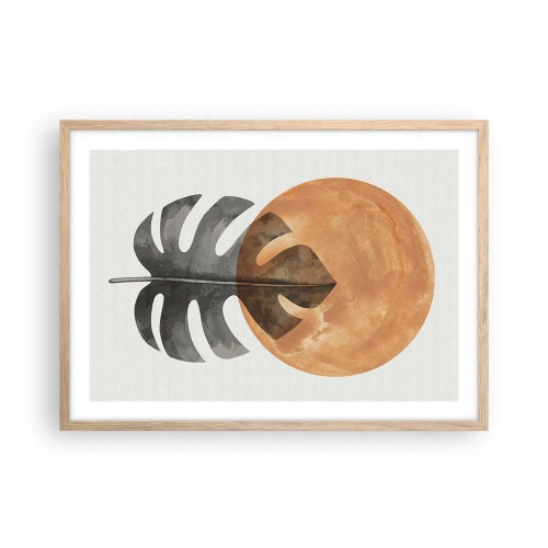 Poster în ramă de stejar deschis - Doar soarele - 70x50 cm