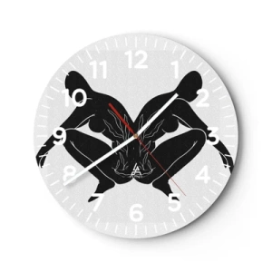 Ceas de perete - Ceas pe sticlă - Suflet comun - 30x30 cm
