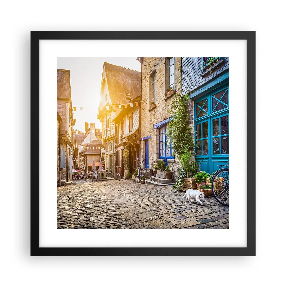 Poster în ramă neagră - Fantoma albă a orașului - 40x40 cm