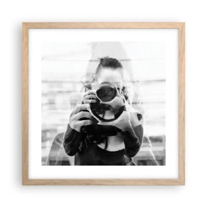 Poster în ramă de stejar deschis - Creator și material - 40x40 cm