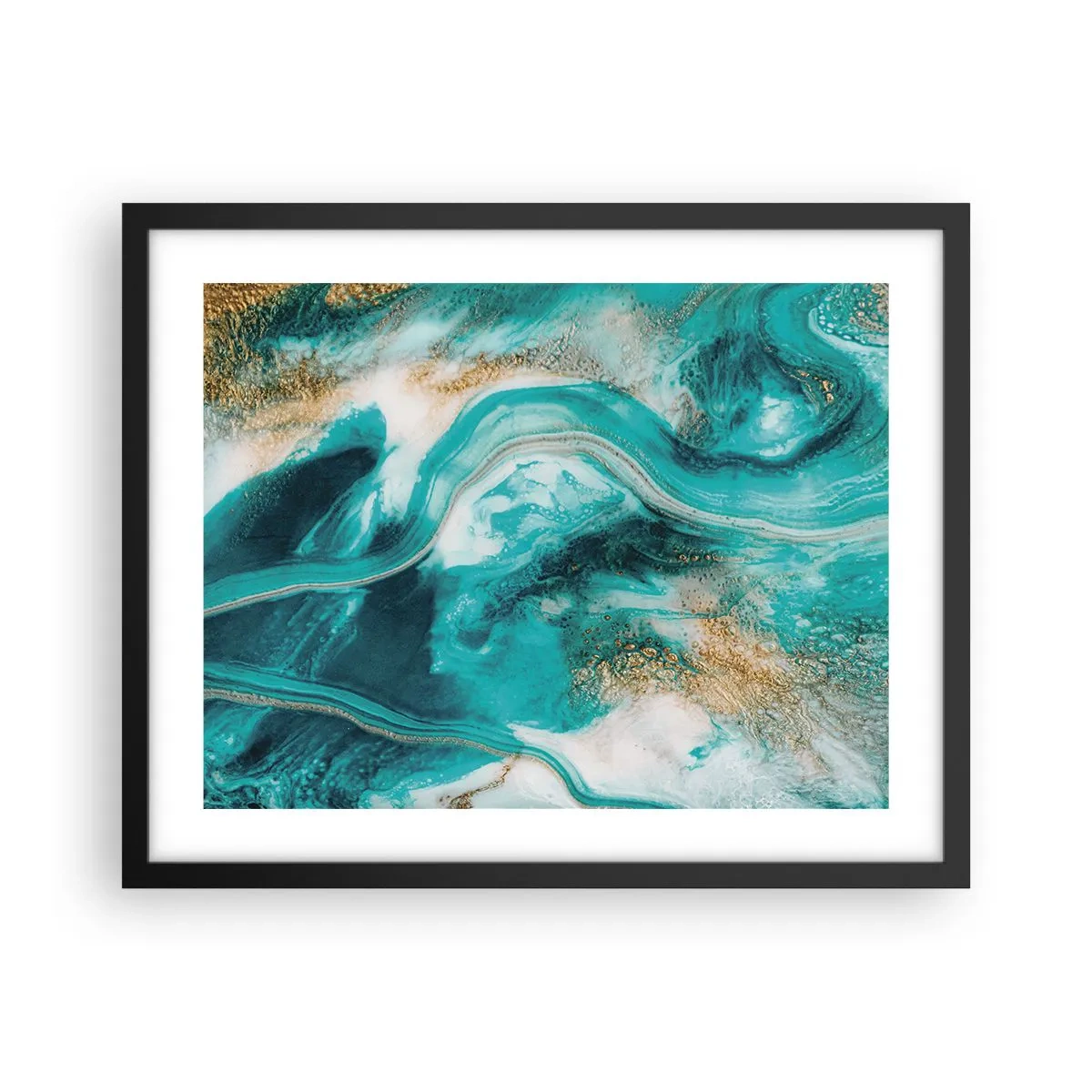 Poster în ramă neagră - Râul de aur - 50x40 cm