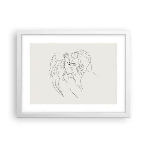 Poster în ramă albă - Încurcați în sentimente - 40x30 cm