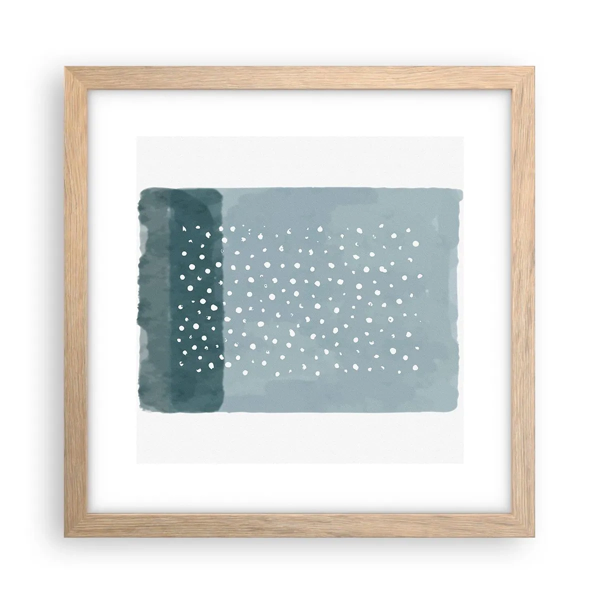 Poster în ramă de stejar deschis - Crescute pe albastru - 30x30 cm