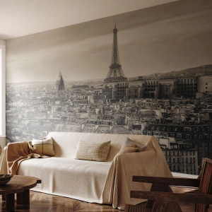 Tapet Premium Sand - Deasupra acoperișurilor Parisului - Oraș, Paris, Arhitectură - 100x70 cm