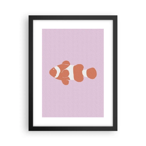 Poster în ramă neagră - Coralul îi vine bine - 30x40 cm