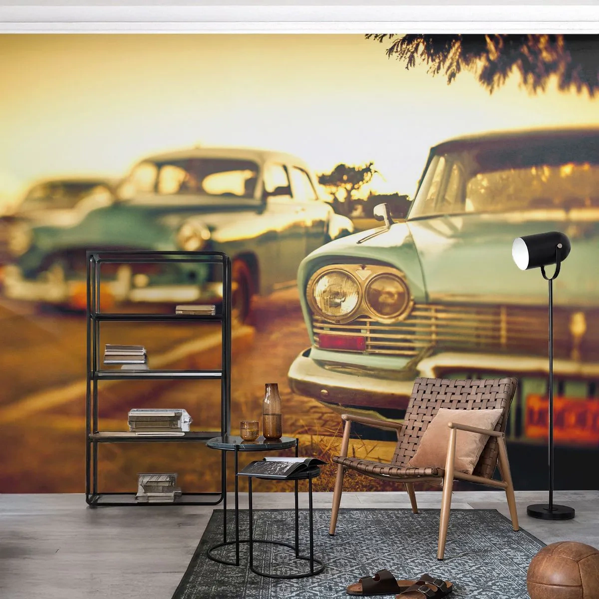 Tapet Premium Sand - Vom aștepta și vom vedea - Mașină, Cuba, Automobile - 100x70 cm