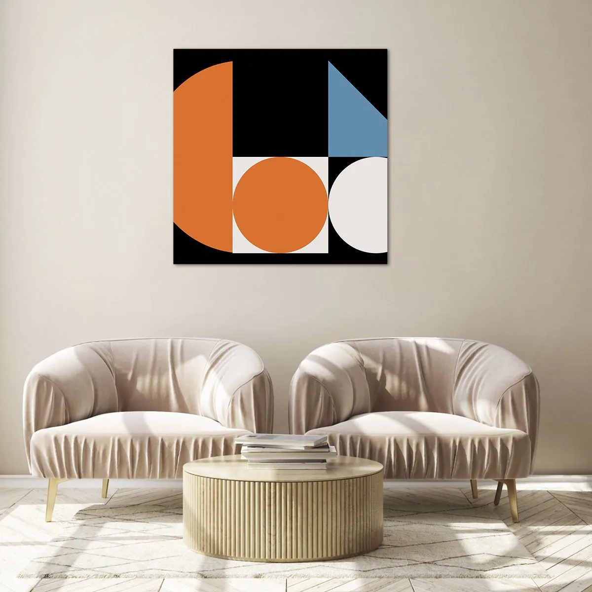 Tablou pe sticlă - Sistem de figuri - 40x40 cm