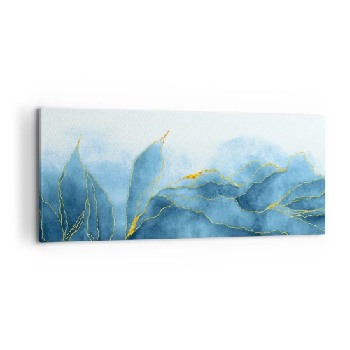 Tablou pe pânză - Albastru în aur - 120x50 cm