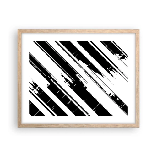 Poster în ramă de stejar deschis - Compoziție intensă și dinamică - 50x40 cm