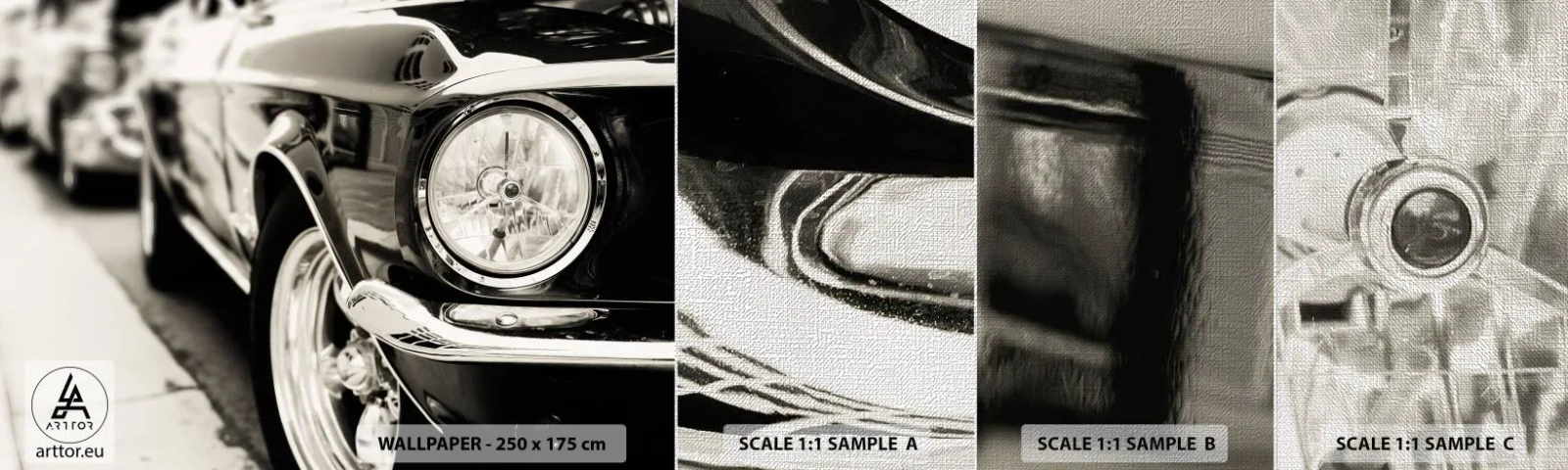 Mostră tapet Premium Canvas - Strălucire durabilă - Mașină, Mașină, Clasic - 100x30 cm