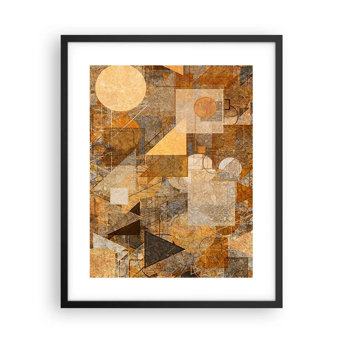 Poster în ramă neagră - Studiu cubist de bronz - 40x50 cm