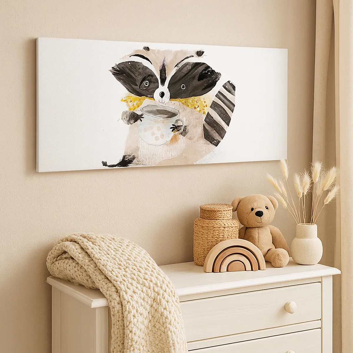 Tablou pe pânză - Prietenul meu ratonul - 30x30 cm