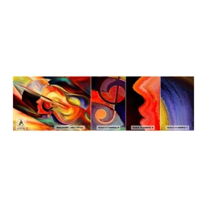 Mostră tapet autocolant Deluxe Sticker - Și totul merge bine - Abstracția, Chipul de femeie, Vioară - 100x30 cm