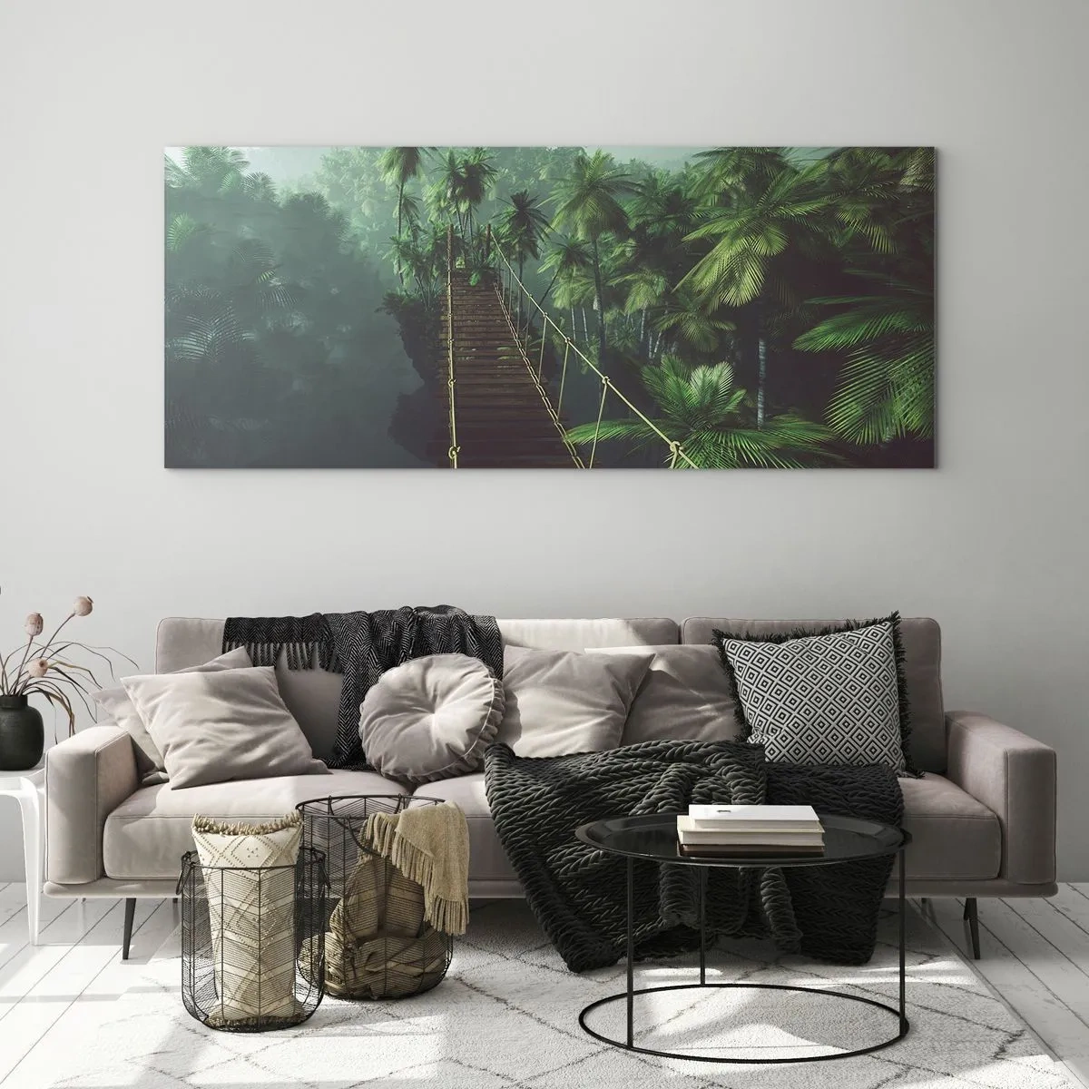 Tablou pe sticlă - Deasupra cazanului verde - 120x50 cm