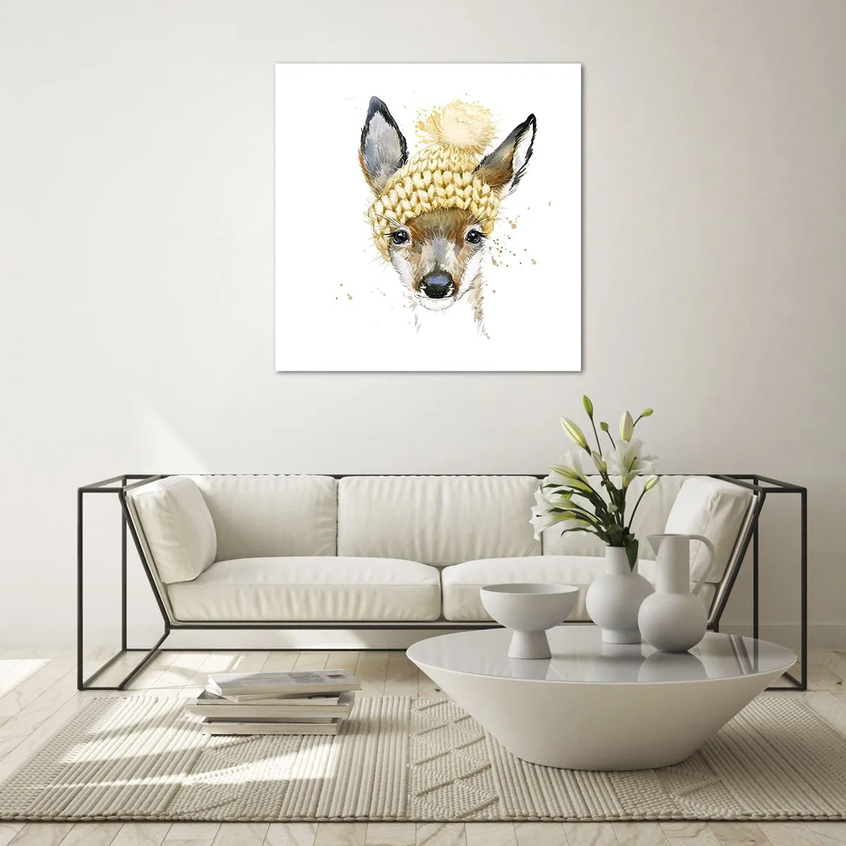 Tablou pe sticlă - Pentru iarnă într-o pădure înzăpezită - 60x60 cm