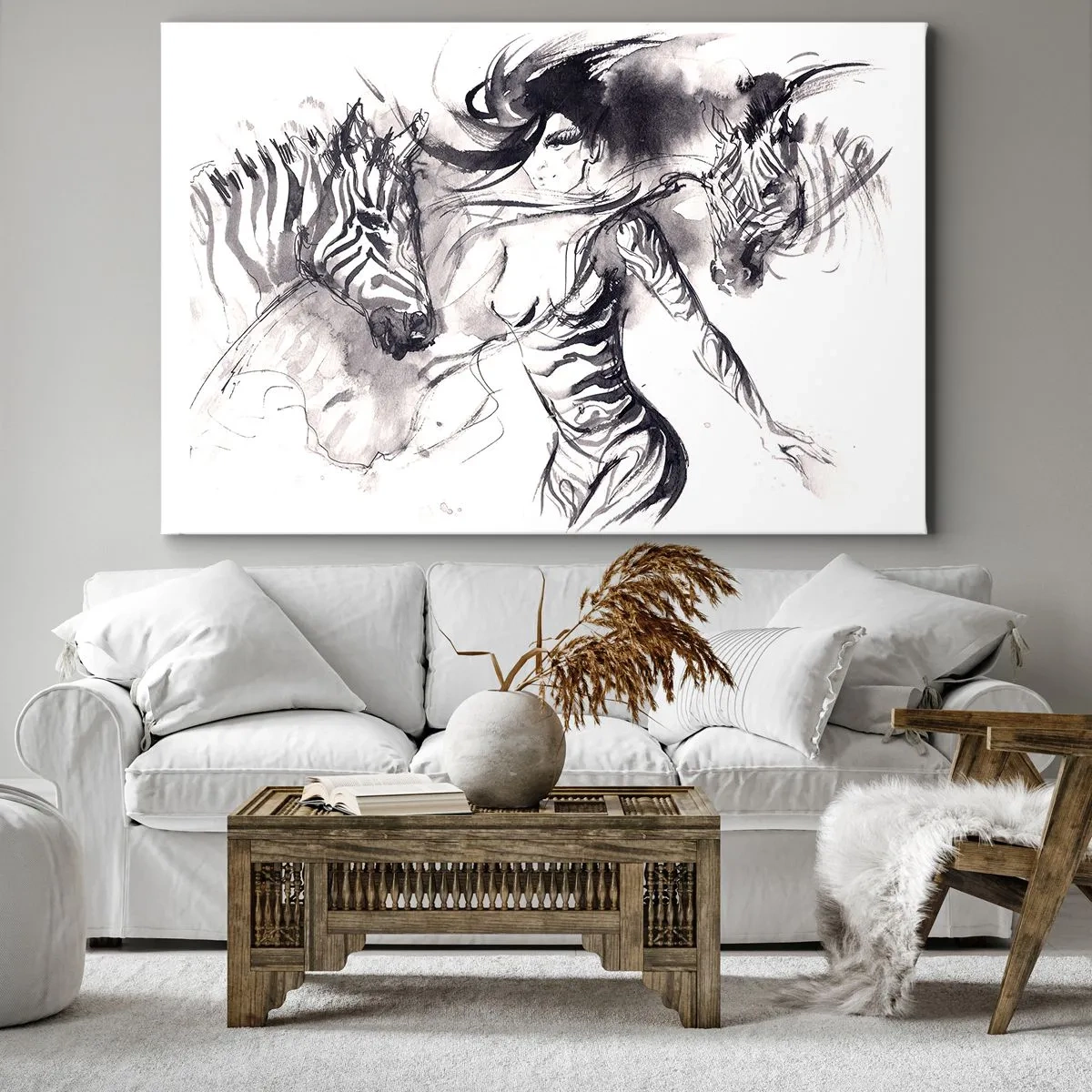 Tablou pe pânză - Dansând cu zebrele - 100x70 cm