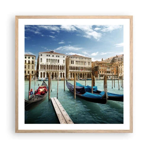 Poster în ramă de stejar deschis - Palate în albastru - 60x60 cm