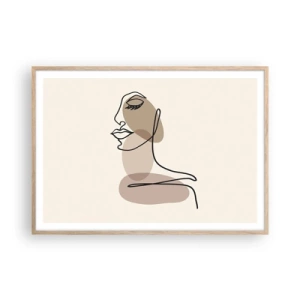 Poster în ramă de stejar deschis - Ascultându-se pe sine - 100x70 cm