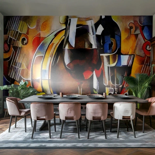 Tapet Premium Canvas - Și lumea devine mai colorată - Abstracția, Cubism, Bucată - 250x175 cm