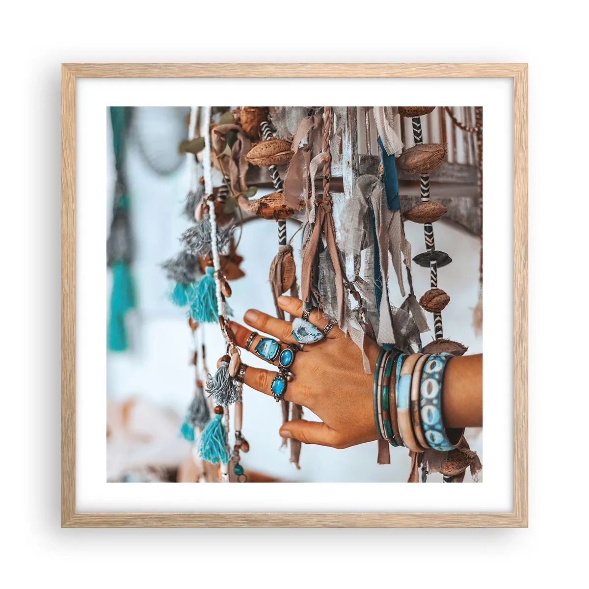 Poster în ramă de stejar deschis - Comori locale - 50x50 cm