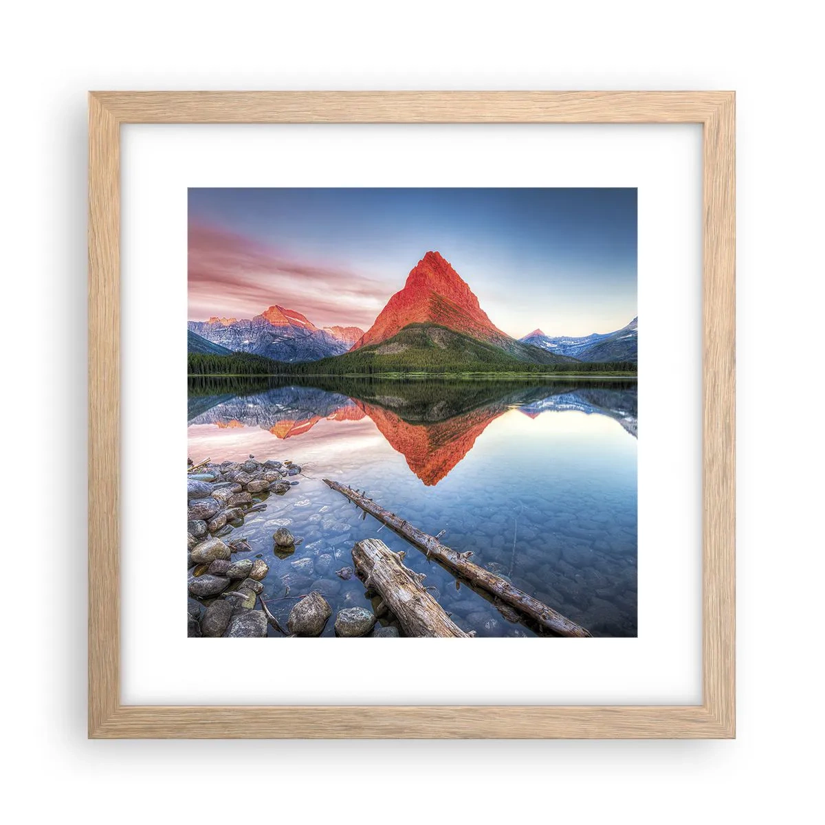 Poster în ramă de stejar deschis - Căldură și frig - 30x30 cm