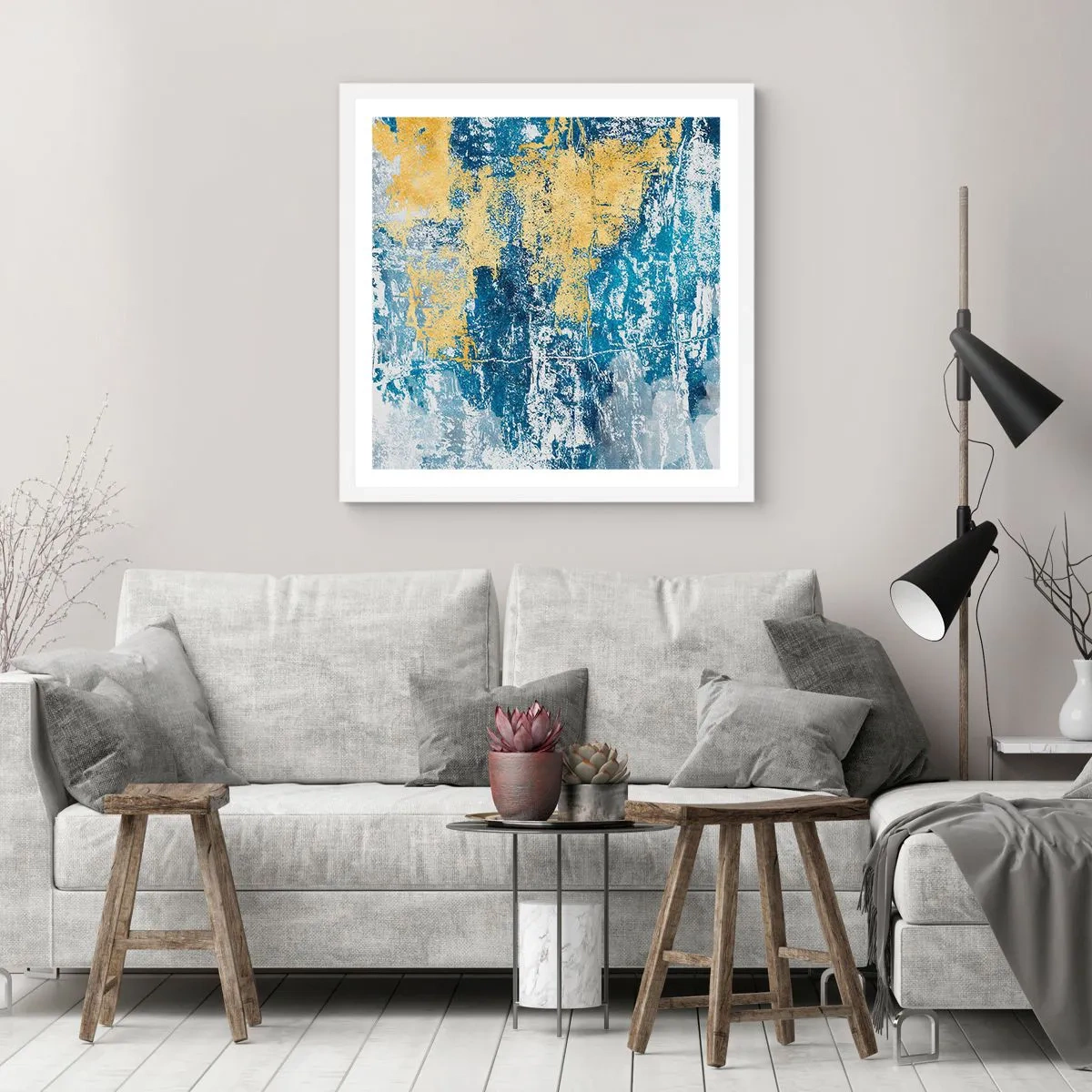 Poster în ramă albă - Abstracție de vreme - 40x40 cm
