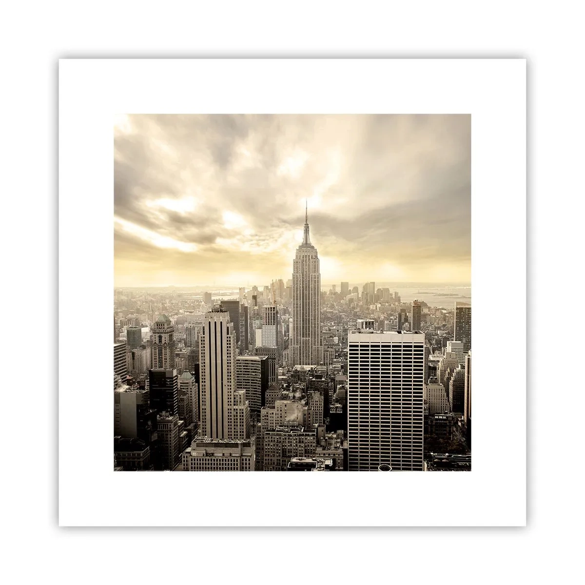 Poster - New York țesut din gri - 30x30 cm