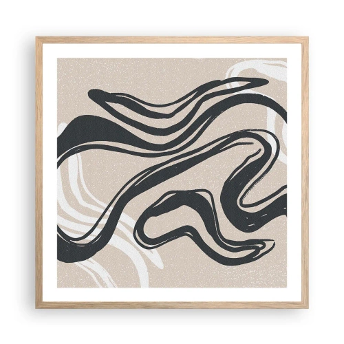 Poster în ramă de stejar deschis - Expresie multiplicată - 60x60 cm