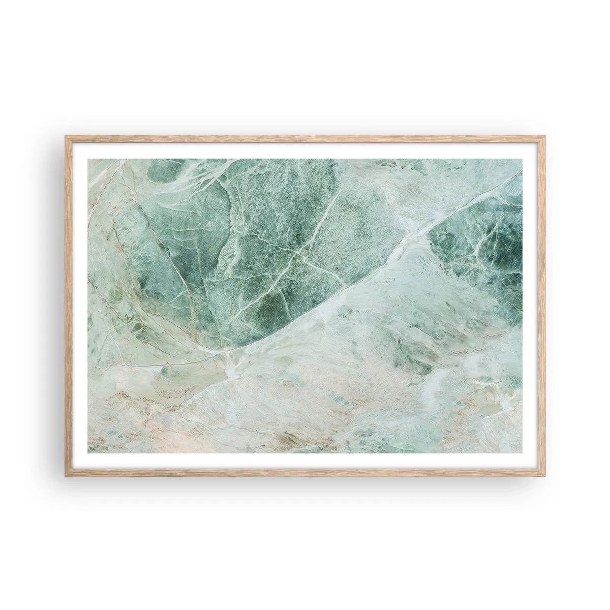 Poster în ramă de stejar deschis - Răcoarea nobilă a pietrei - 100x70 cm