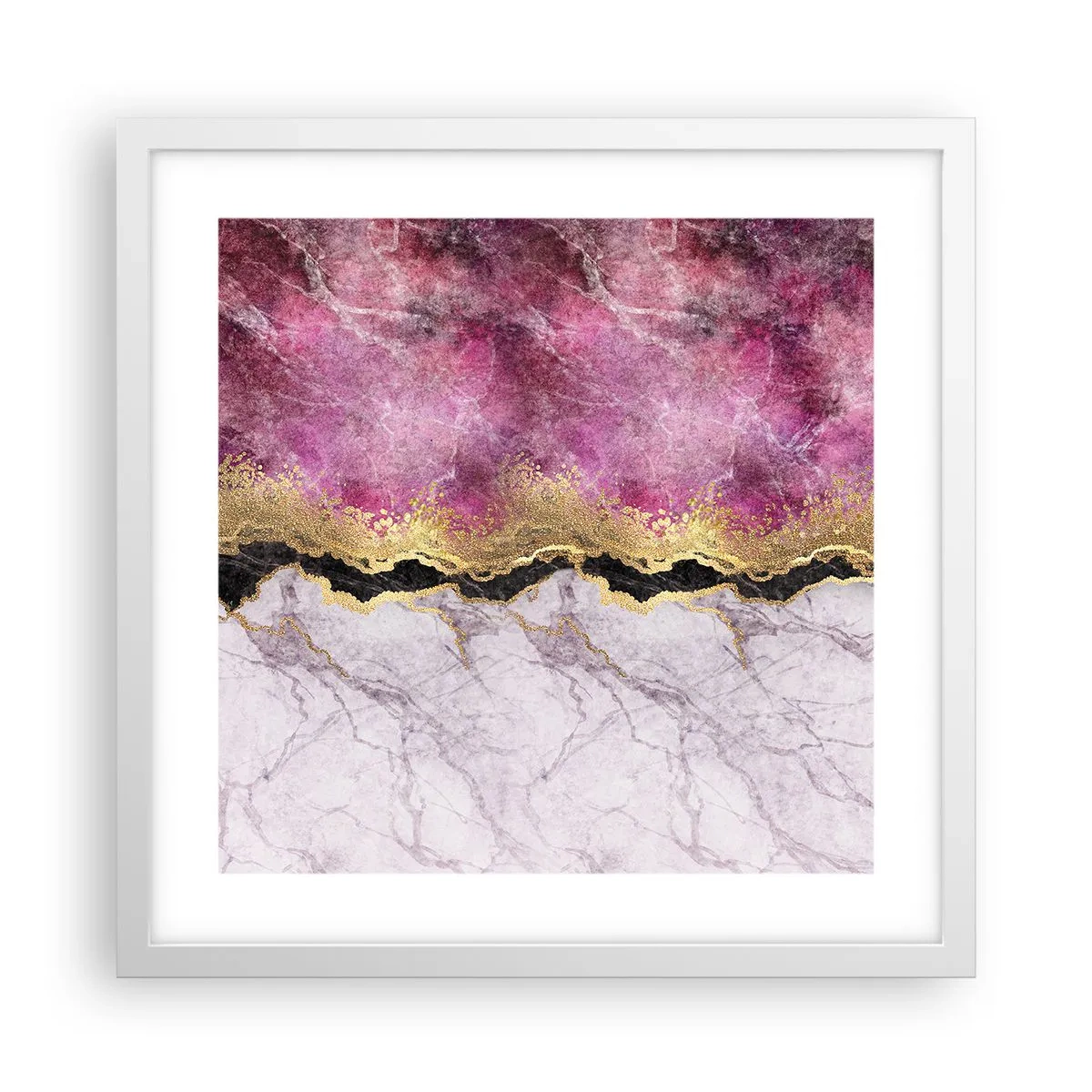 Poster în ramă albă - La graniță - 40x40 cm