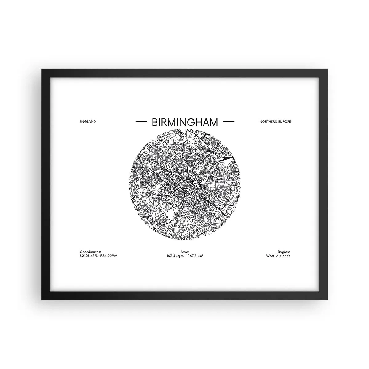 Poster în ramă neagră - Anatomia Birmingham - 50x40 cm