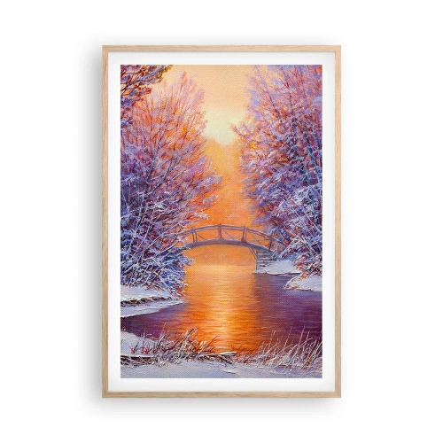 Poster în ramă de stejar deschis - Hai să ne întâlnim aici - 61x91 cm