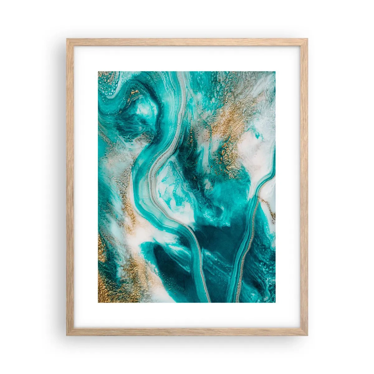 Poster în ramă de stejar deschis - Râul de aur - 40x50 cm