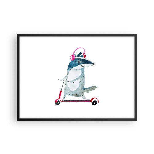 Poster în ramă neagră - Bucurie de bursuc - 70x50 cm