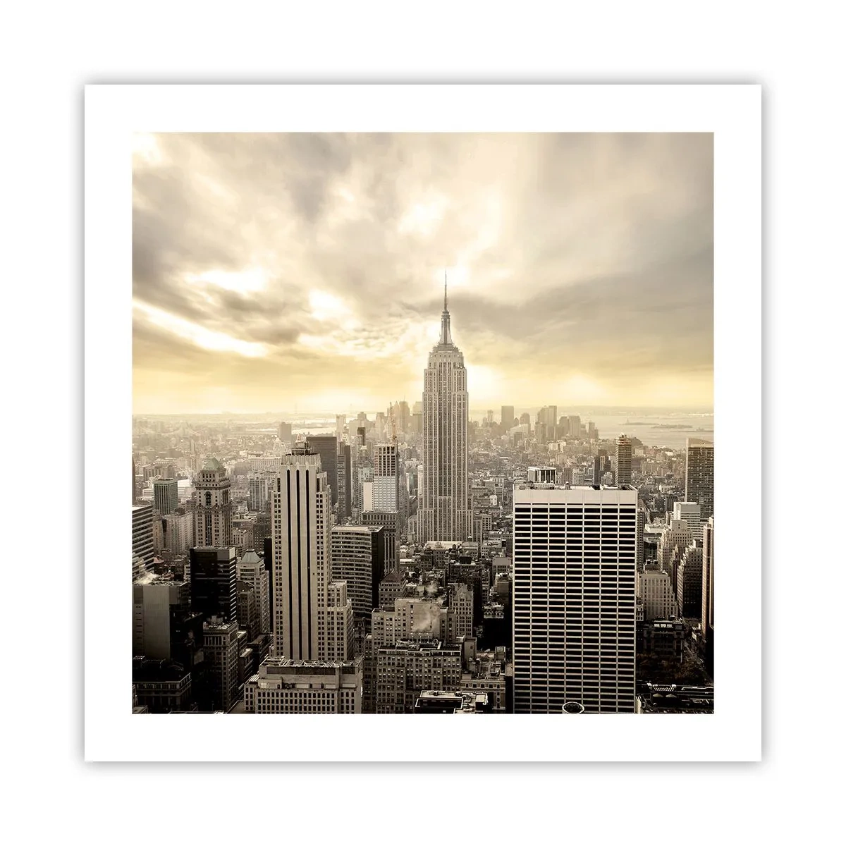 Poster - New York țesut din gri - 50x50 cm