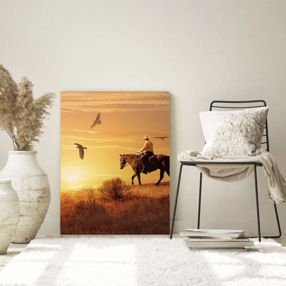 Tablou pe sticlă - Singur peste prerie - 50x70 cm