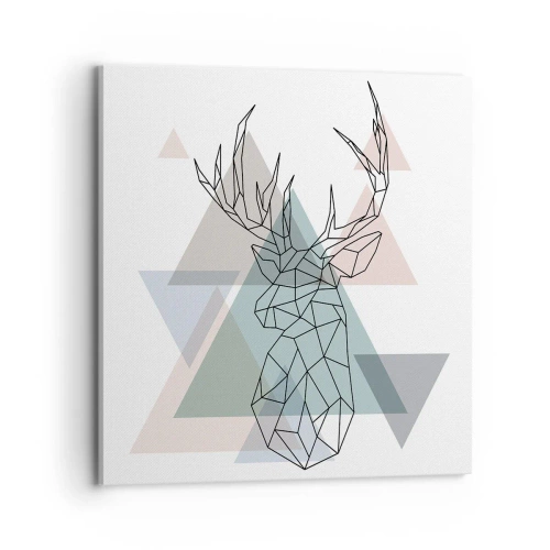 Tablou pe pânză - Într-o pădure geometrică - 70x70 cm