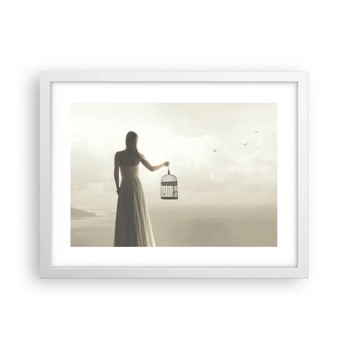 Poster în ramă albă - Fii liberă - 40x30 cm