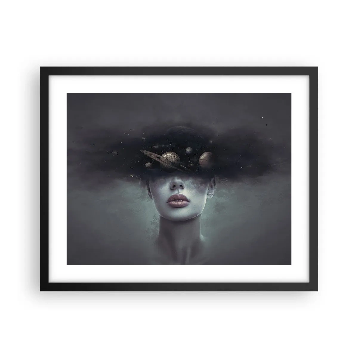 Poster în ramă neagră - Și planetele o iau razna... - 50x40 cm
