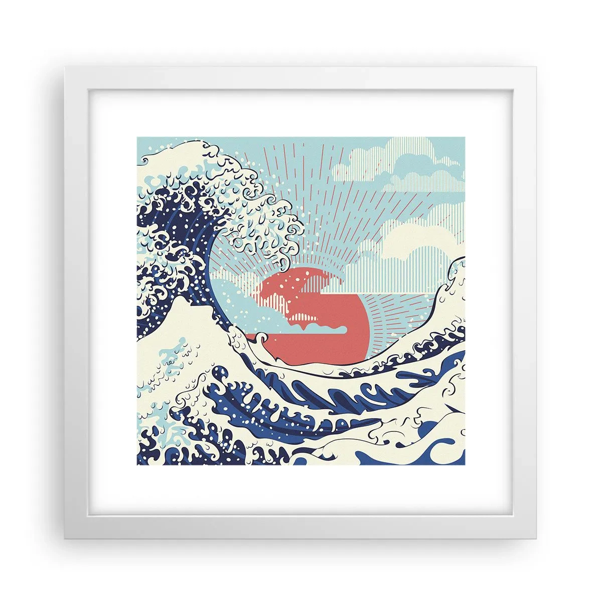 Poster în ramă albă - Din inspirații japoneze - 30x30 cm