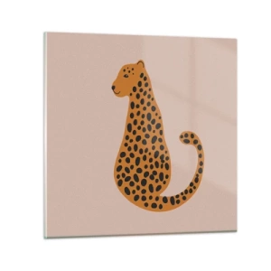 Tablou pe sticlă - Modelul leopard este tot timpul la modă - 70x70 cm