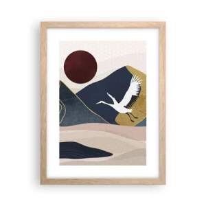 Poster în ramă de stejar deschis - Și ziua a zburat din nou - 30x40 cm