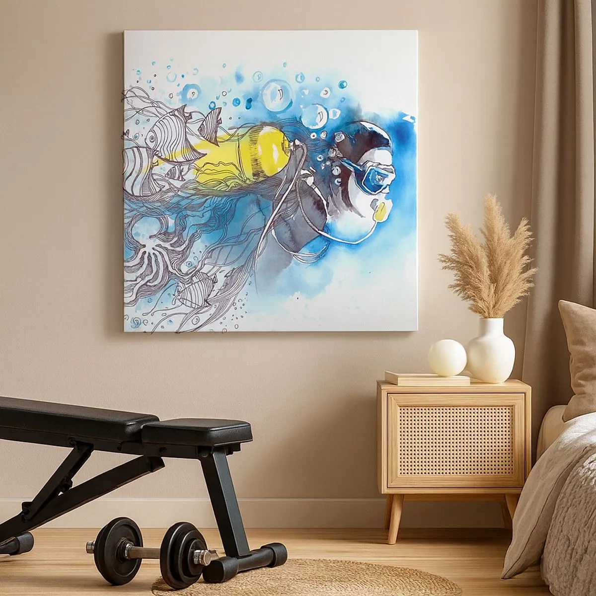 Tablou pe pânză - Marele albastru - 30x30 cm