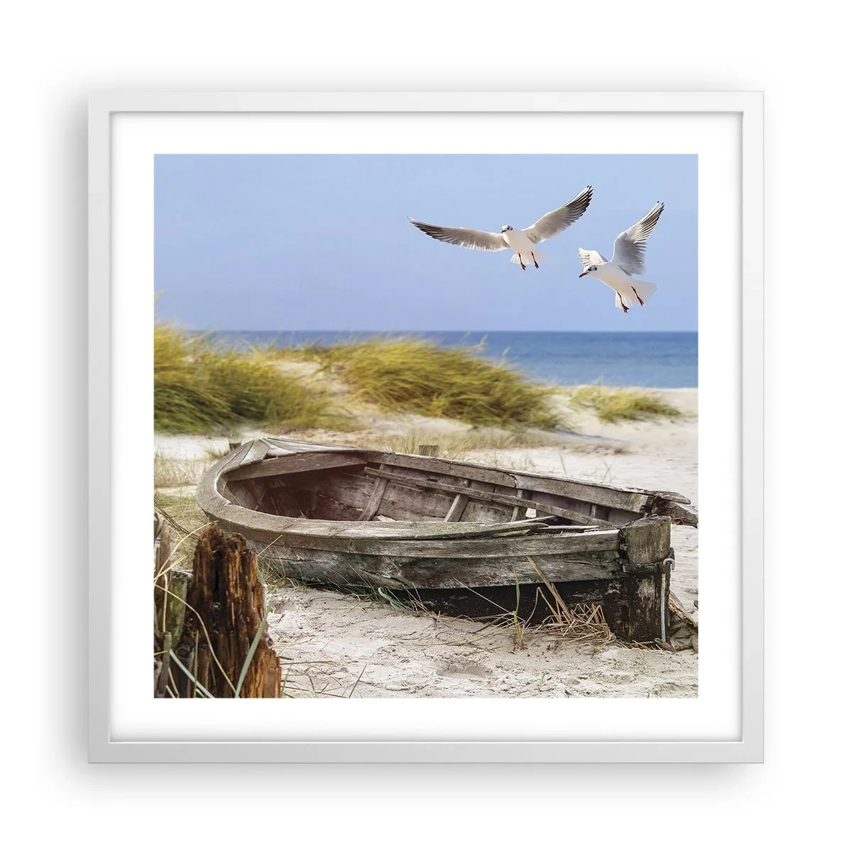 Poster în ramă albă - Scăldate în vânt - 50x50 cm