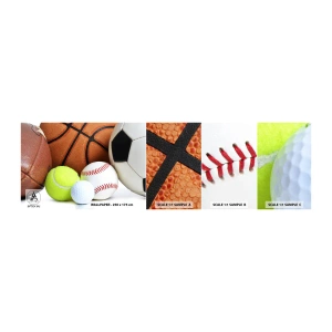 Mostră tapet autocolant Deluxe Sticker - Ne leagă mingea! - Sport, Fotbal, Minge de baschet - 100x30 cm