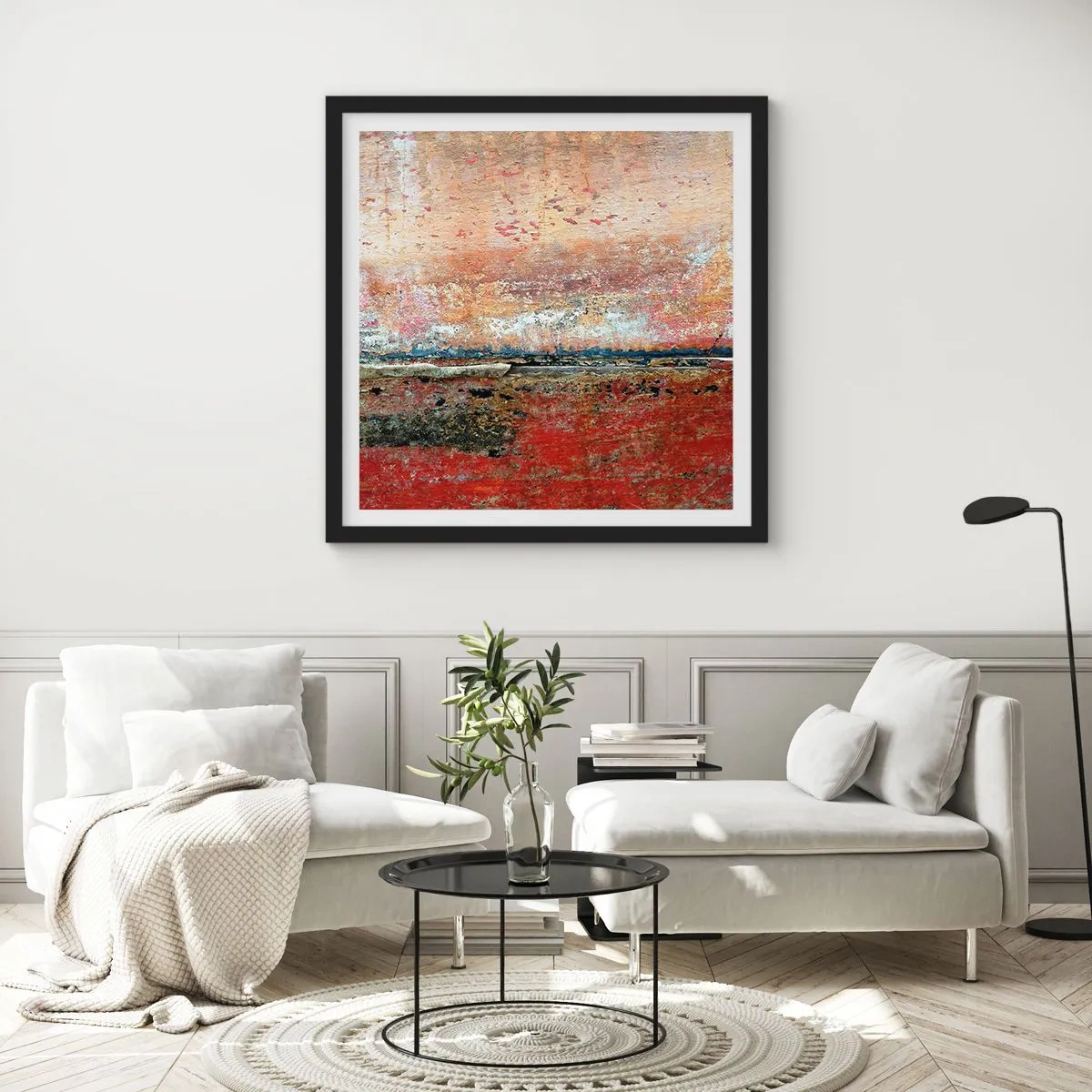 Poster în ramă neagră - Oare este marea? - 40x40 cm