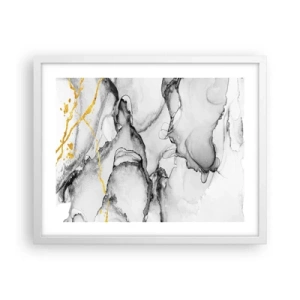 Poster în ramă albă - Compoziție cu motiv auriu - 50x40 cm