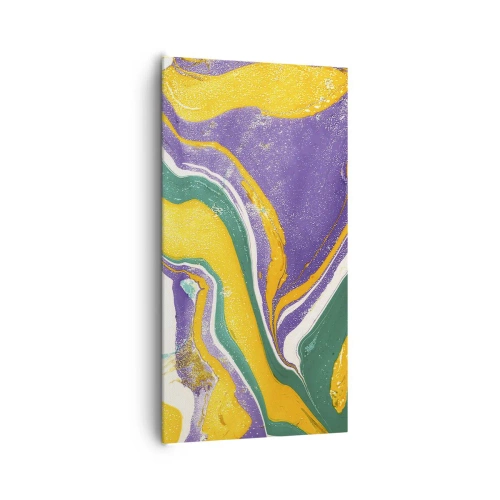 Tablou pe pânză - Valuri de culoare - 65x120 cm