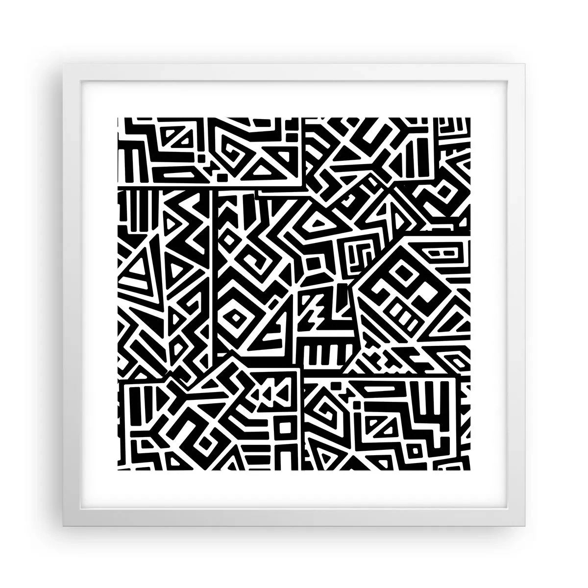 Poster în ramă albă - Compoziție precolumbiană - 40x40 cm